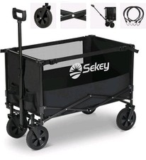 Sekey Folding Wagon with 220LBS Large Capacity,Duty Beach Wagon Cart on Big