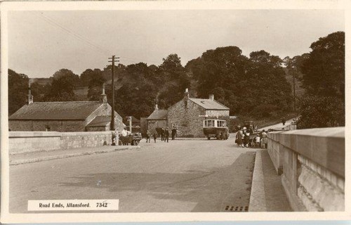Real photo postcard road ends - photo,