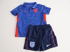 England 2020/21 Nike Kids Away Football Kit Shirt & Shorts XS Blue