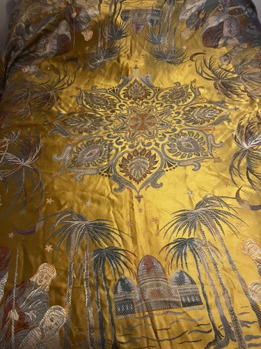 Vintage arabic silk brocade - vintage,