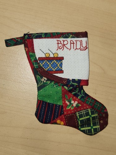 Cross-Stiched~BRADY~Handmade