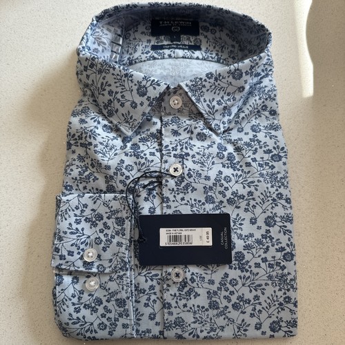 Lewin mens shirt l - t, oxford
