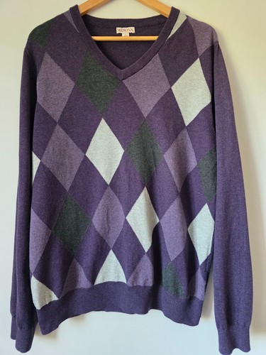 Merona neck purple argyle - merona,