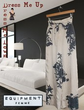 Equipment Evonne Floral-Print Trousers High Rise Washed Silk Wide Leg Size 2