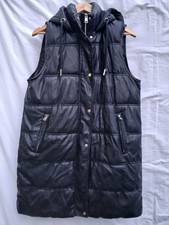 ZARA Women’s Black Faux Leather Puffer Gilet – Size Medium