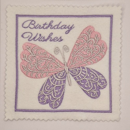 Embroidered birthday butterfly - embroidered,