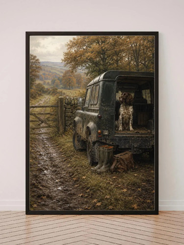 Working spaniel country print - working,