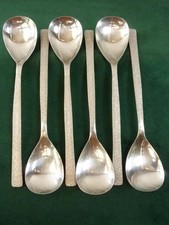 6 Vintage Viners Dessert Spoons Viners Studio Gerald Benney Stainless #7