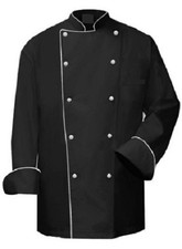 BLACK CHEFS JACKET FULL/HALF