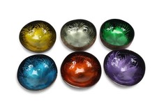 Thai Coconut Shell Bowl - Splash Design - Different Colours Available, Handmade