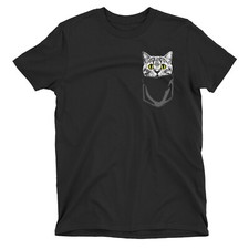Kids Pocket Cat T-Shirt  Funny
