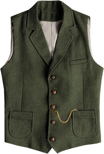 Mens tweed waistcoat - tweed, vest