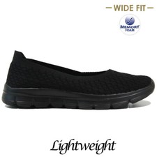 LADIES CASUAL SLIP ON MEMORY FOAM WALKING RUNNING SPORTS GYM TRAINERS SHOES SIZE