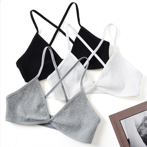 Women ribbed triangle bralette - women,