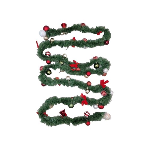 Meters garland with - 5, baubles