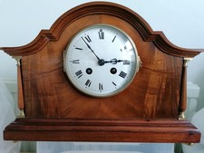 Restored French Mahogany Mantel Clock Timepiece