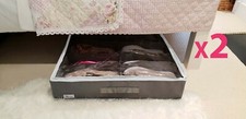 x2 Periea Underbed Shoe Storage Bag 12 Pairs Foldable Fabric Organiser Zip Tidy