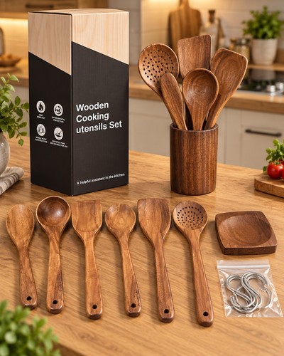 Wooden cooking utensils - wooden, set