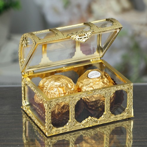 Gold treasure chest box - treasure,
