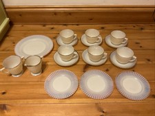 Vintage Macbeth Evans Petalware Glass Moonstone Opalescent 18PC Tea Set