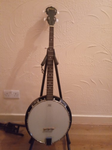 Delta blue banjo with - blue, stand