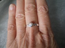 Ethiopian Opal ring, 0.55 carats, size P/Q, in 2 grams of 925 Sterling Silver