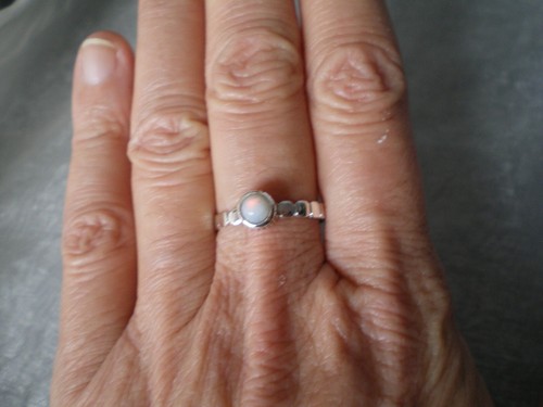 Ethiopian opal ring 55 - opal, ring,