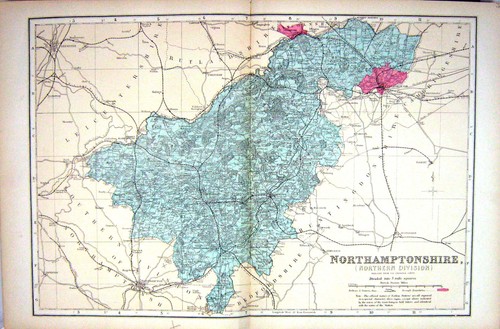 Old print bacon map 1883 - bacon,