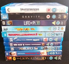 BLU-RAY 3D JOBLOT OF 10 3D MOVIES. IDEAL FOR THE 3D COLLECTOR. ALL VERY GOOD.