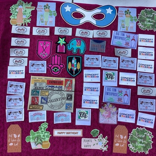 Decorative sew badges - sew,