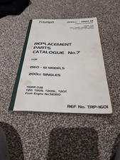 Triumph Parts Catalogue No.7  1960-61 Tiger Cub 200cc Singles.  T20 T205 T205l 