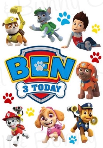 Paw patrol personalised edible - paw,