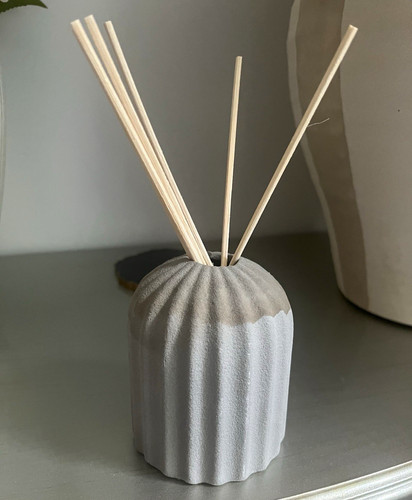 Grey ceramic fluted - fluted, reed