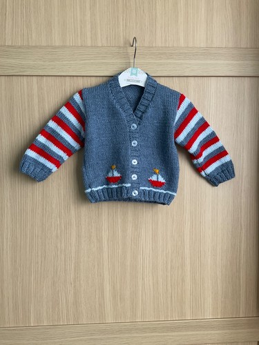 Boys denim blue cardigan - denim,