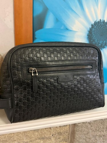 Gucci black calf leather - leather, gg