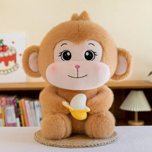 Fluffy banana monkey plush - banana,