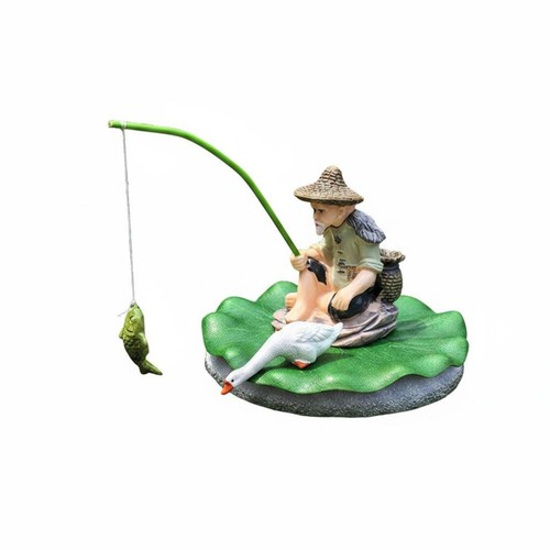 Floating fisherman figurine - fisherman,