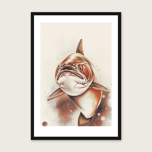 Framed watercolour print - watercolour,
