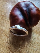 Sterling (Argentium) Silver Sand Cast Halo Ring with Wave Design Size M