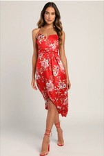 NWT Lulu's Red Floral Dress