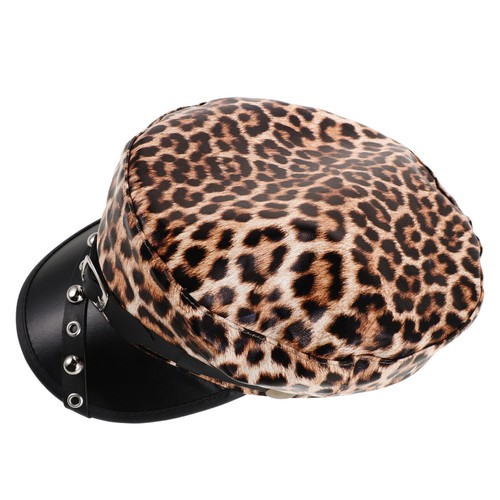Leopard print punk hat berets - print,