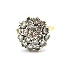 9ct Gold Vintage 1ct Diamond Bouquet Cluster Ring 4.63g Size M