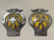 2 X Vintage AA Car Badges