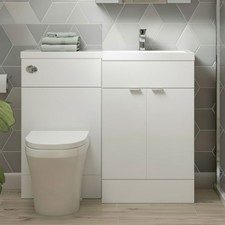 Hudson Reed Fusion RH Combination Unit 500mm WC Unit 1000mm Gloss White