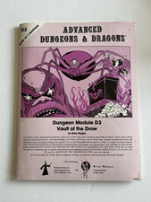Advanced Dungeons and Dragons Vault Of The Drow D3 1st Edition  UK TSR 1978