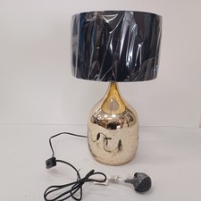 Refined Lighting Gold Glass Table Lamp with Black Drum Shade