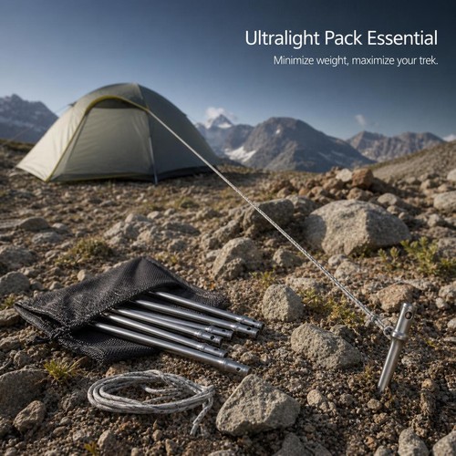 Titanium alloy tent peg - titanium, for