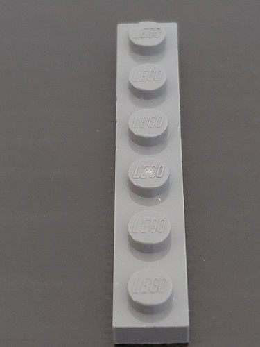 Lego plate 1x6 dark stone - , grey
