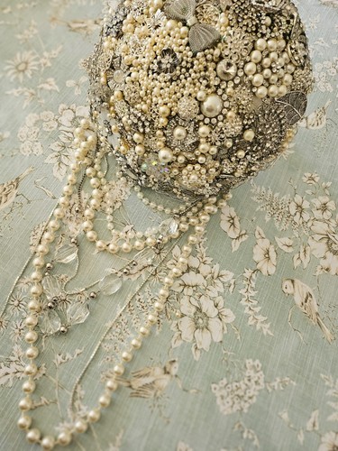 Large artisan bridal brooch - bridal,