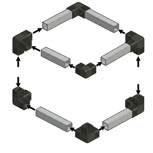 Aluminium square box tube - square,